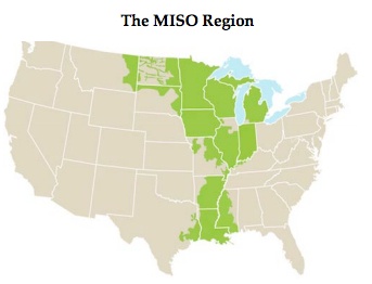 The MISO footprint in the central U.S.