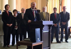 Gov. Asa Hutchinson (R) on Tuesday (Feb. 16) held a press conference in the State Capitol to push back against accusations that his attempt to replace the private option with Arkansas Works reflects his support of Obamacare.