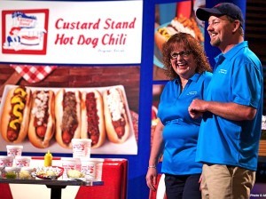 Angie and Dee Cowger during their recent appearance on Shark Tank. The couple are hoping to expand distribution of their Custard Stand Chili with Walmart U.S. stores.