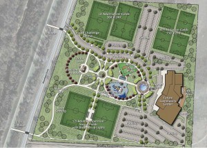 Layout of the proposed Fort Smith Riverfront Park master plan.