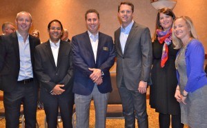 Members of the Colgate-Palmolive team pose with Wal-Mart Stores CEO Doug McMillon. Pictured (from left) are: Gregg Parsons, Carlos Barragan, Hank Schepers, Doug McMillon, Emma Grant, and Stacie Furlano.