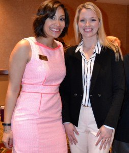 (from left) Andrea Milton, development coordinator for SPSCBC and Sarah Beers, DDS. Beers spoke at the event as an alumni of the SPSFBC.