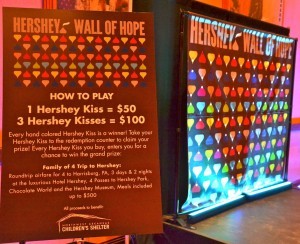 Hershey’s, a major sponsor of the Children’s Shelter, offered a game where guests could buy kisses for a chance to win a prize.