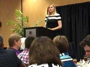 Geena Davis, actor and co-founder of the Bentonville Film Festival was the keynote speaker at the Bentonvillle-Bella Vista Chamber Small Business Luncheon held in Bentonville Wednesday (May 4).