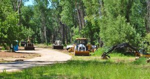 Clean up work has begun in Lee Creek Park, which sits adjacent to the Arkansas River near downtown Van Buren.