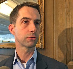 U.S. Sen. Tom Cotton, R-Ark., spoke Tuesday (Aug. 2) to reporters following an address at the Little Rock Political Animals Club.