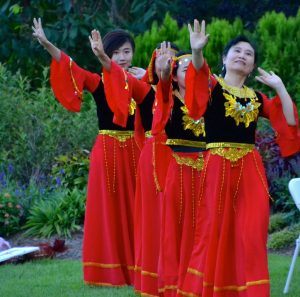 Chinese Association of Northwest Arkansas do a traditional Chinese dance.