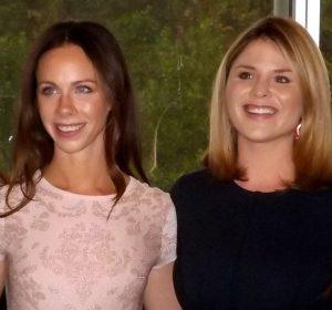 (from left) Barbara Pierce Bush, founder and CEO of Global Health Corp., and twin sister Jenna Bush Hager, chair of UNICEF Next Generation, speak about their global health initiative interests for women and children at the Mercy Foundation Women in Giving Society luncheon held Wednesday (Oct 26) at Crystal Bridges Museum in Bentonville.