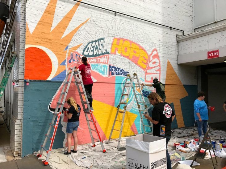 First National Bank renovates first two floors, adds ‘Unexpected’ mural ...