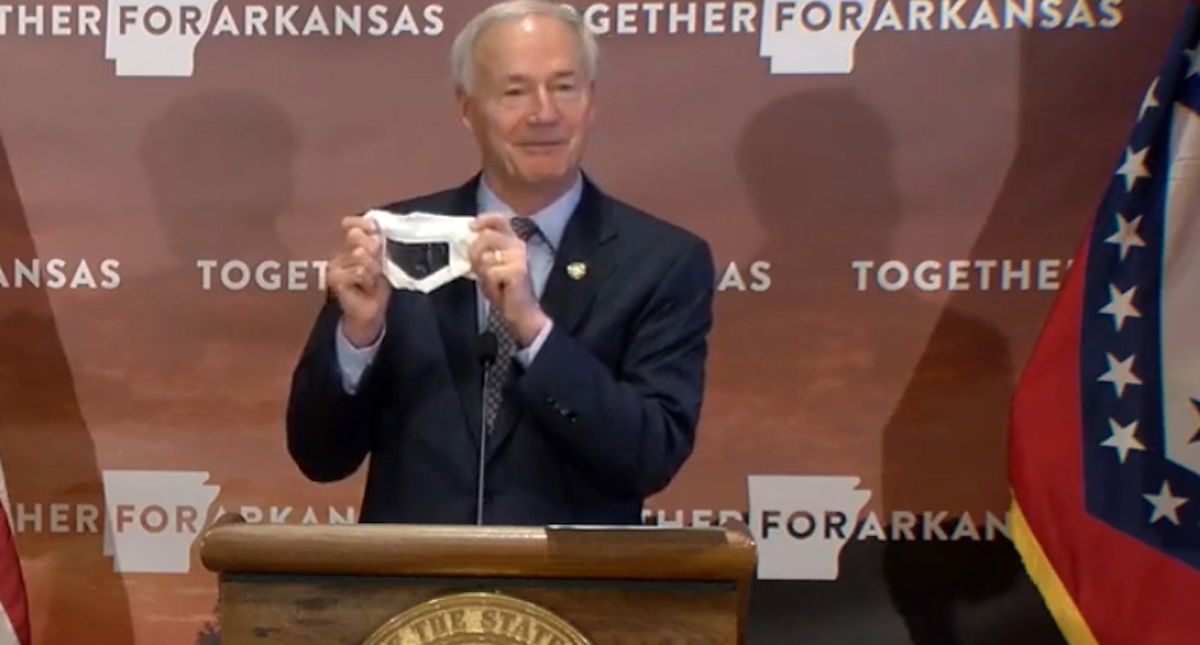 Gov. Hutchinson again pushes mask use, avoids direct ...